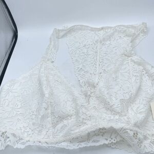 Chance white lace racer back bralette bra full figure sz 3x NWT